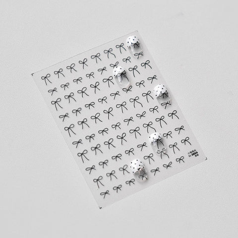 Minimal Bow Nail Stickers | Coquette Ribbon Nail Art Decals - image 3