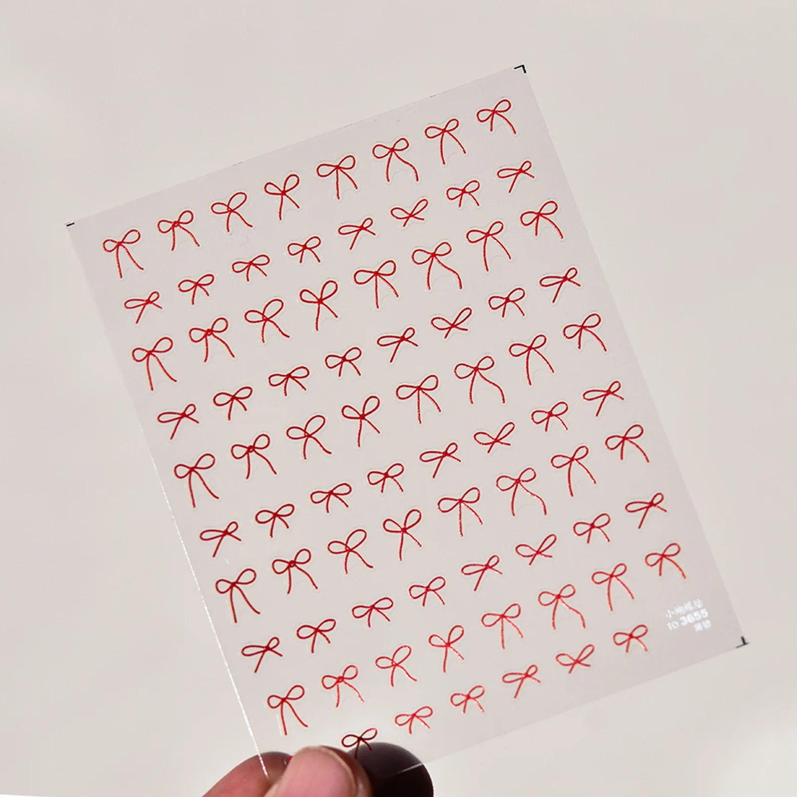 Minimal Bow Nail Stickers | Coquette Ribbon Nail Art Decals - image 5