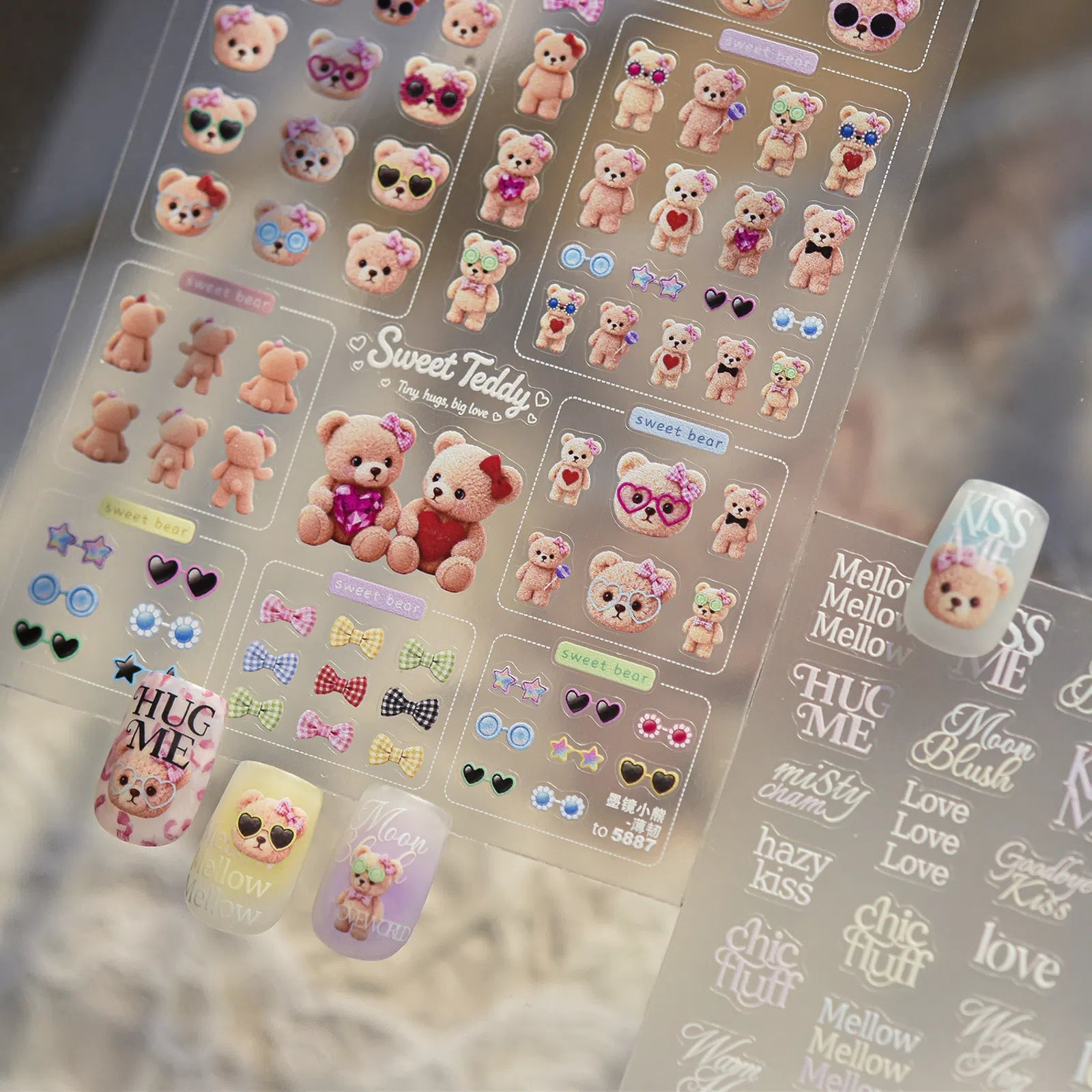 Minimal Letter Nail Stickers | Modern Typography Nail Art Decals - image 1