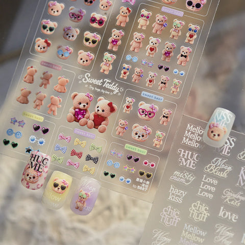 Minimal Letter Nail Stickers | Modern Typography Nail Art Decals - image 1