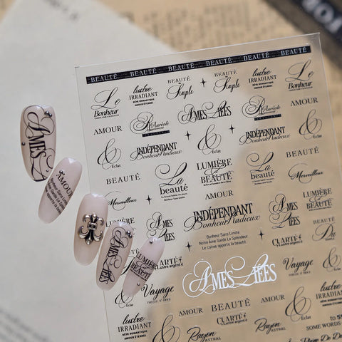 Minimal Letter Nail Stickers | Modern Nail Art Decals - image 3