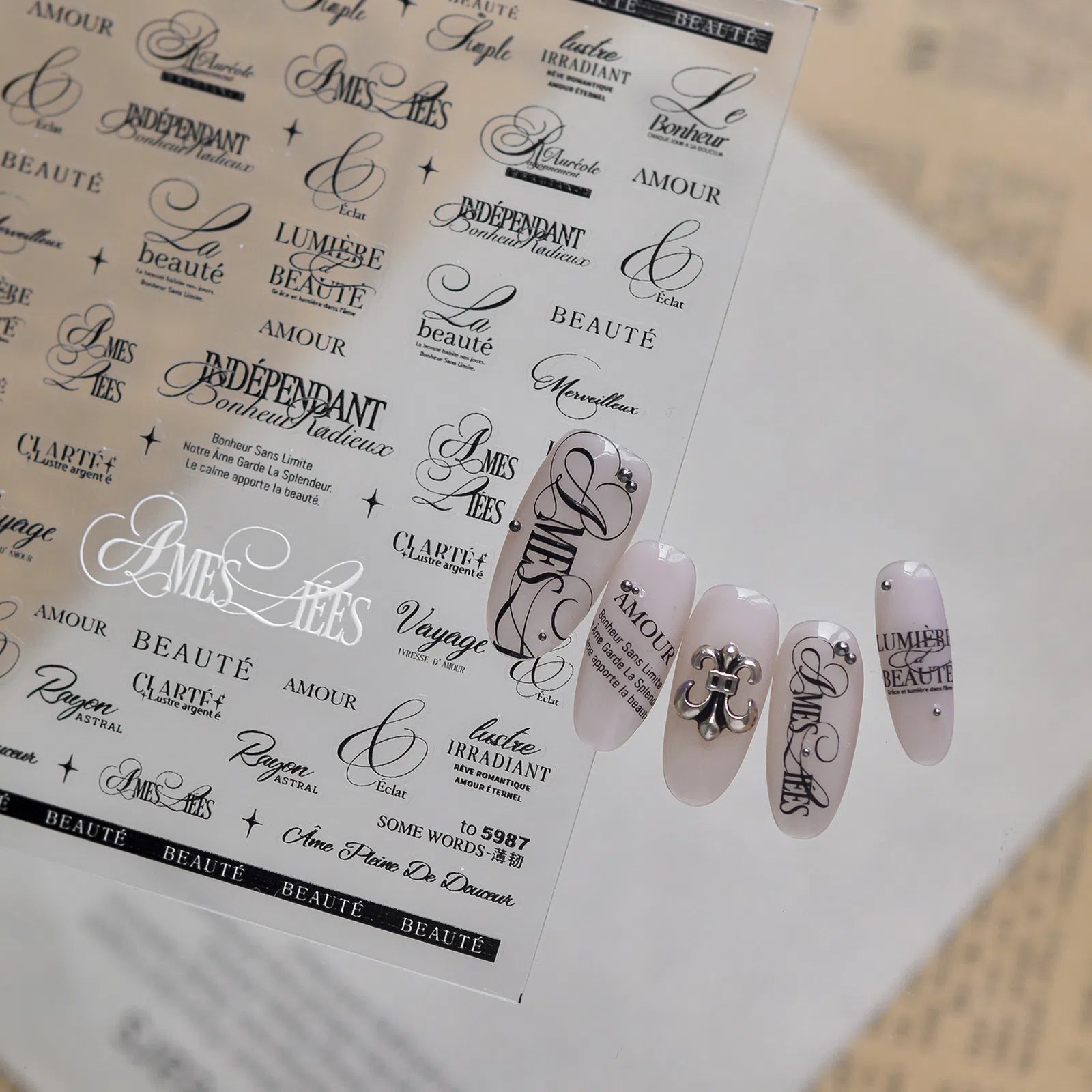 Minimal Letter Nail Stickers | Modern Nail Art Decals - image 5