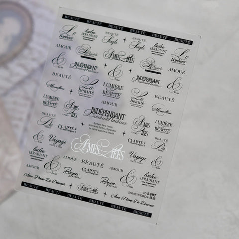 Minimal Letter Nail Stickers | Modern Nail Art Decals - image 7