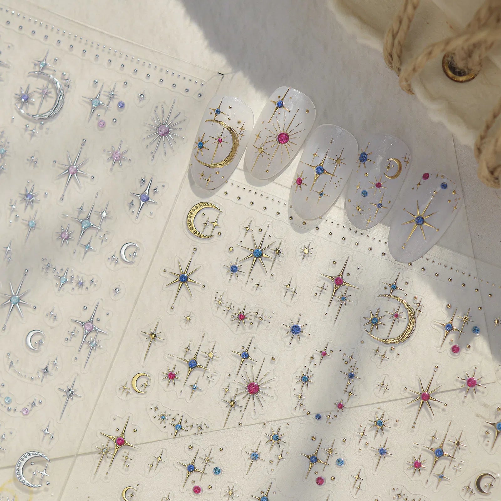 Moon Star Nail Stickers | Celestial Nail Art Decals - image 1