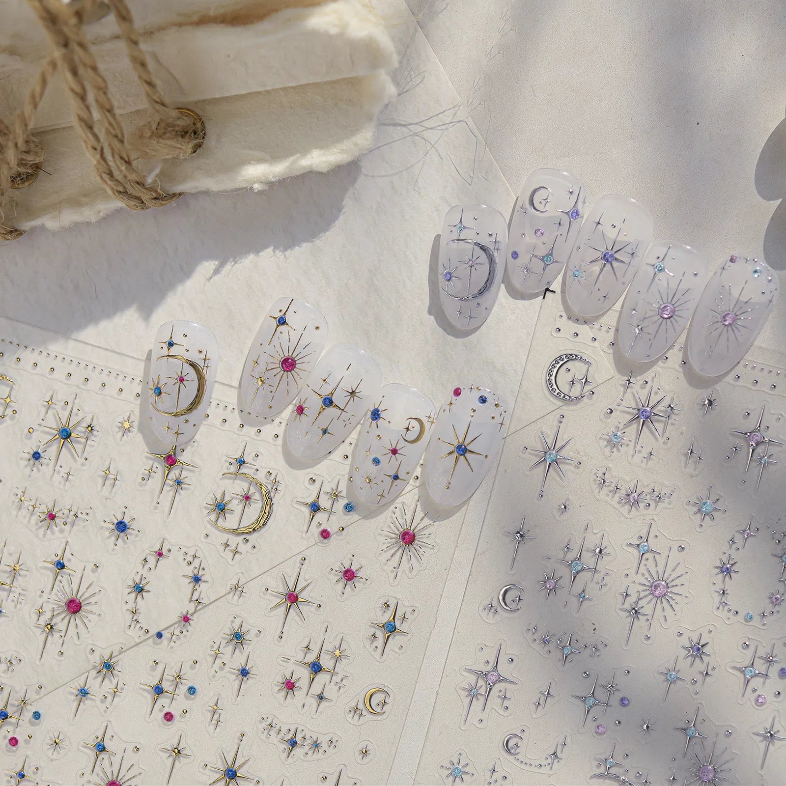 Moon Star Nail Stickers | Celestial Nail Art Decals - image 2