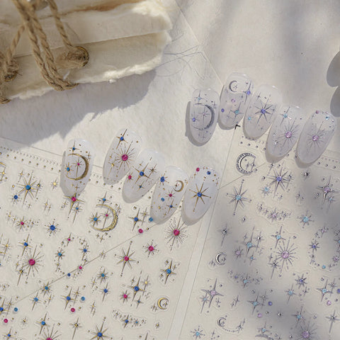 Moon Star Nail Stickers | Celestial Nail Art Decals - image 2