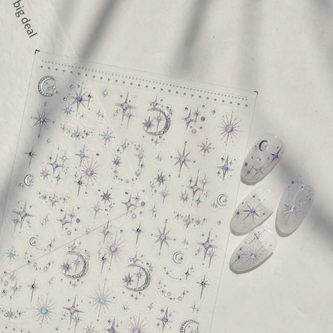 Moon Star Nail Stickers | Celestial Nail Art Decals - image 3