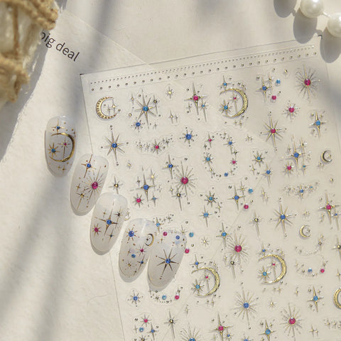 Moon Star Nail Stickers | Celestial Nail Art Decals - image 4