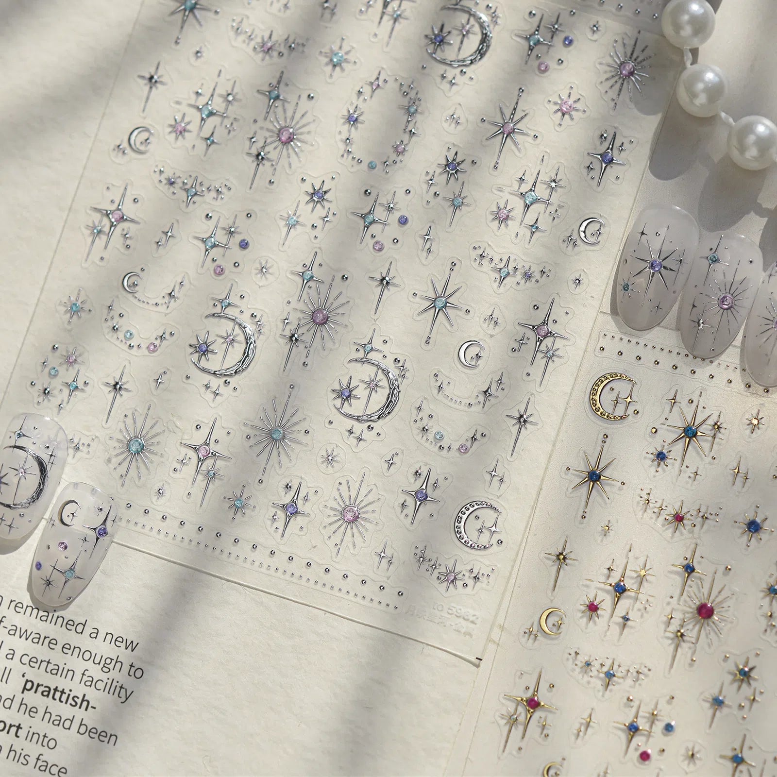 Moon Star Nail Stickers | Celestial Nail Art Decals - image 5