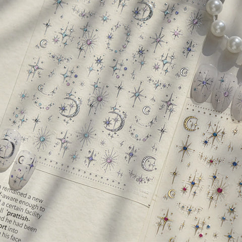 Moon Star Nail Stickers | Celestial Nail Art Decals - image 5