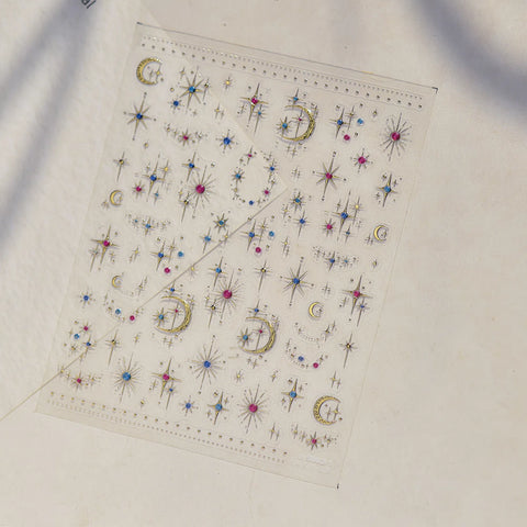 Moon Star Nail Stickers | Celestial Nail Art Decals - to5982-1 variant image
