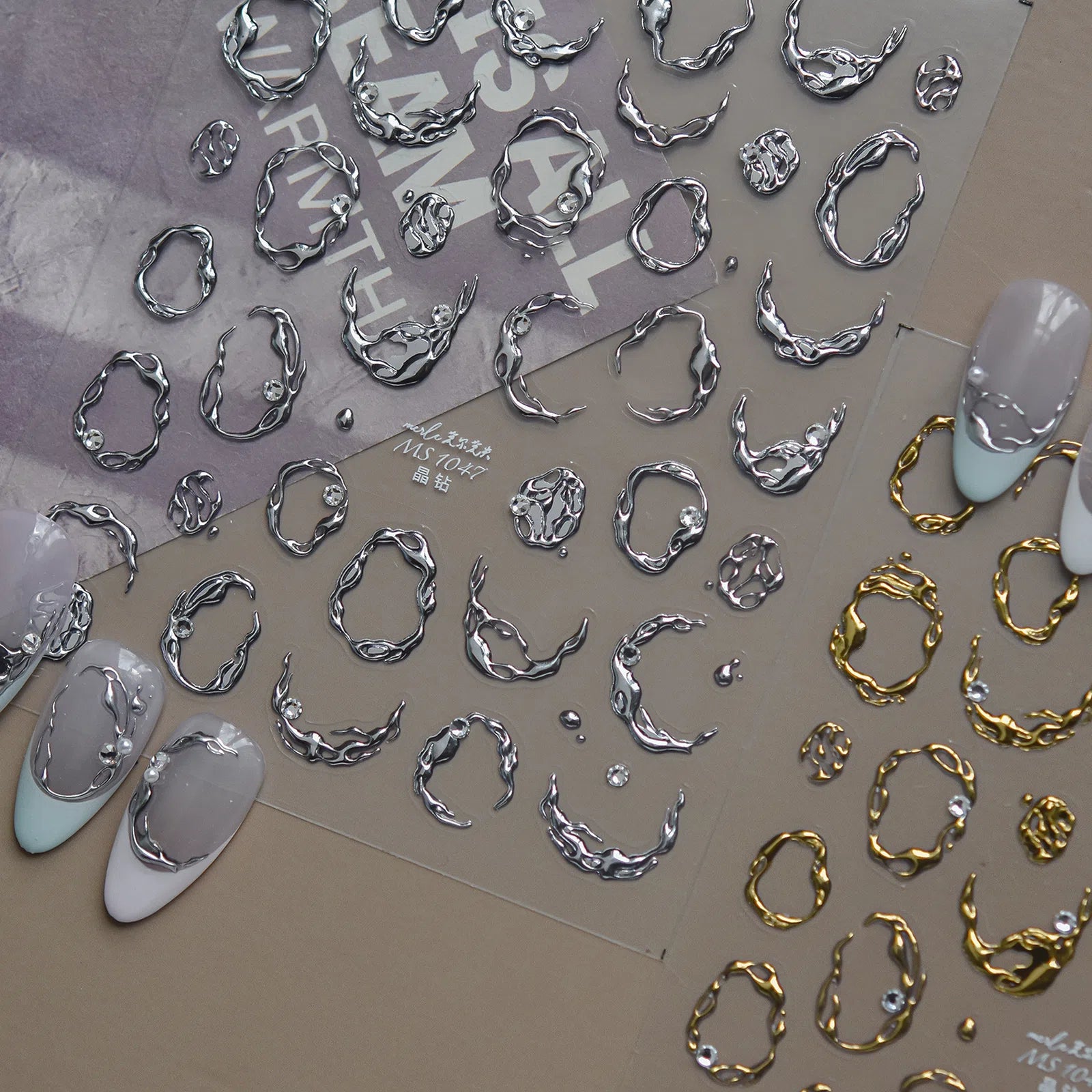 New Chinese Metallic Nail Stickers | Elegant Nail Art Decals - image 1