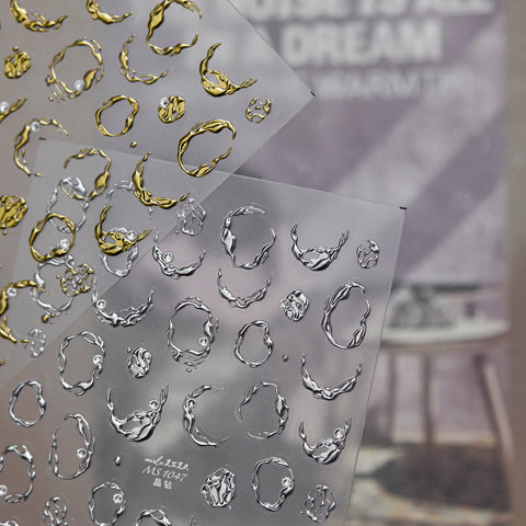 New Chinese Metallic Nail Stickers | Elegant Nail Art Decals - image 2