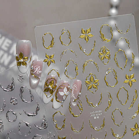 New Chinese Metallic Nail Stickers | Elegant Nail Art Decals - image 3