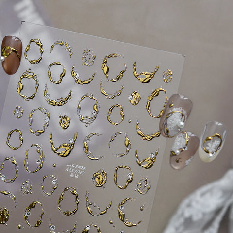 New Chinese Metallic Nail Stickers | Elegant Nail Art Decals - image 4