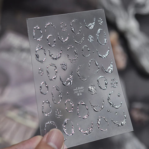 New Chinese Metallic Nail Stickers | Elegant Nail Art Decals - MS1047-3480 variant image