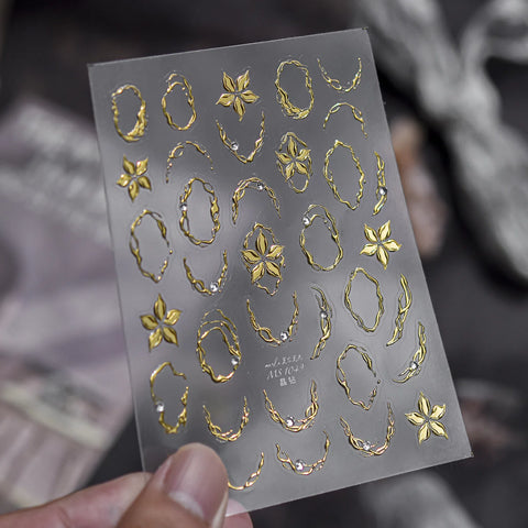 New Chinese Metallic Nail Stickers | Elegant Nail Art Decals - MS1049 variant image