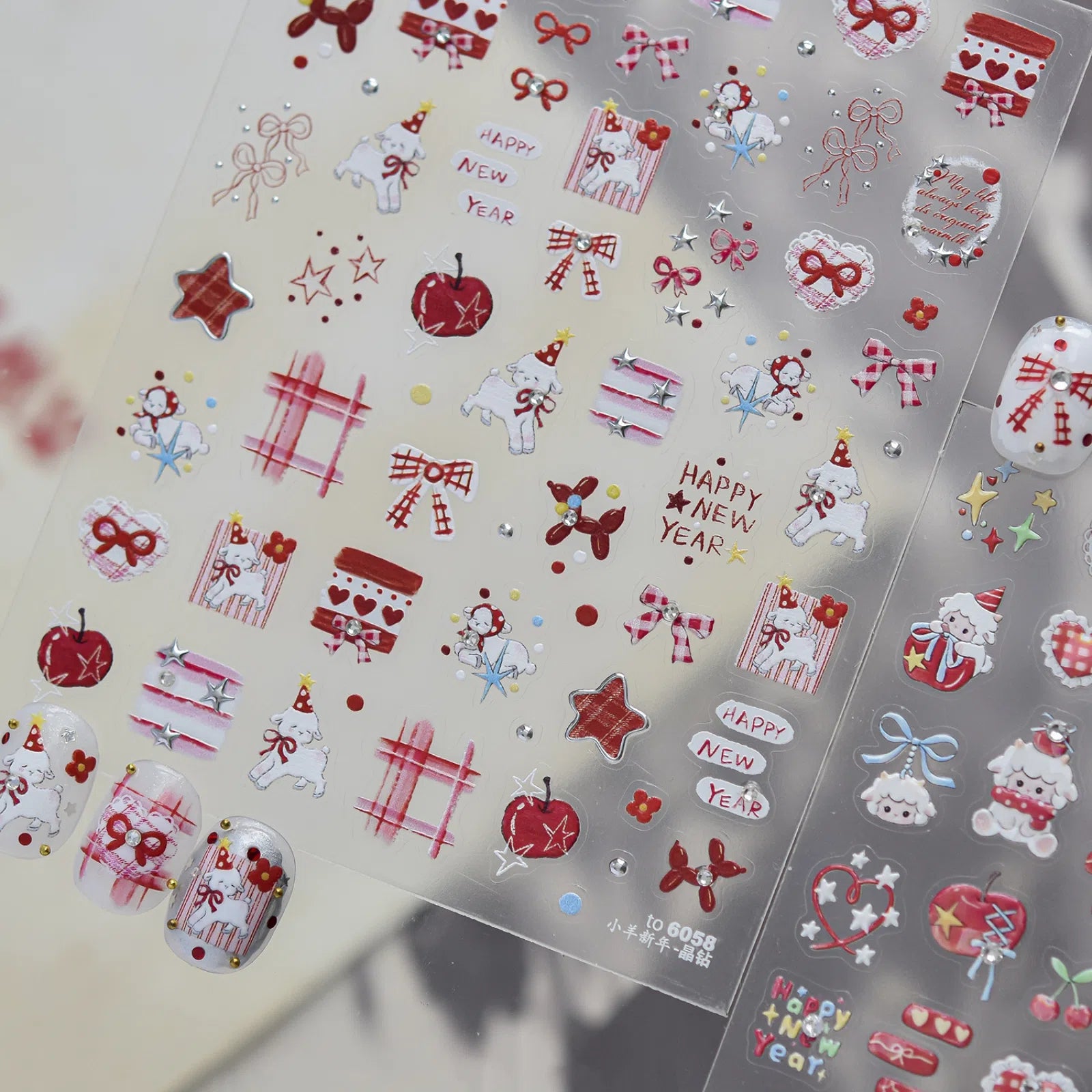 New Year Sheep Nail Stickers | Kawaii Nail Art Decals - image 3