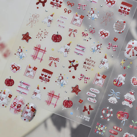 New Year Sheep Nail Stickers | Kawaii Nail Art Decals - image 3