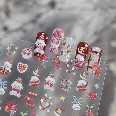 New Year Sheep Nail Stickers | Kawaii Nail Art Decals - image 4