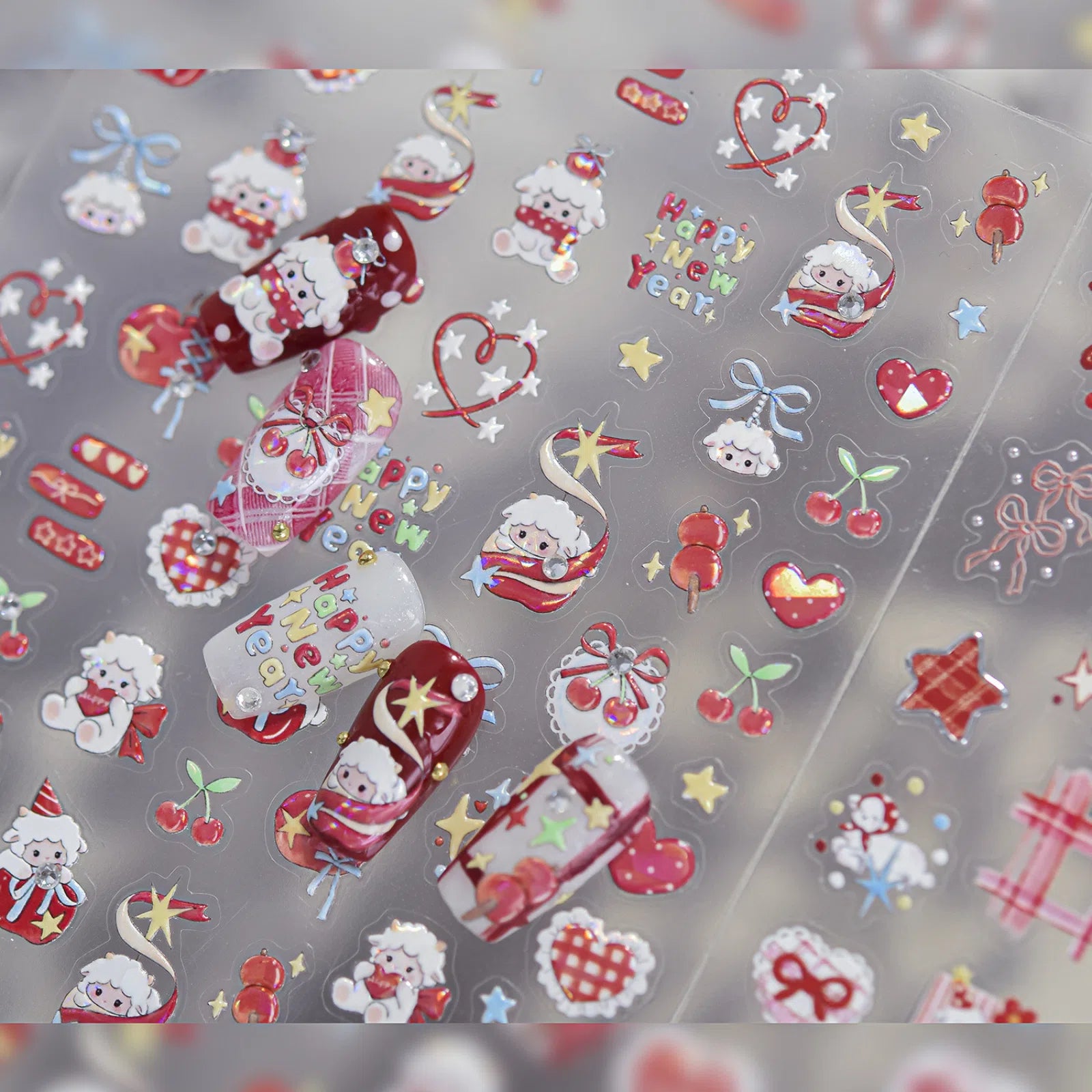 New Year Sheep Nail Stickers | Kawaii Nail Art Decals - image 5