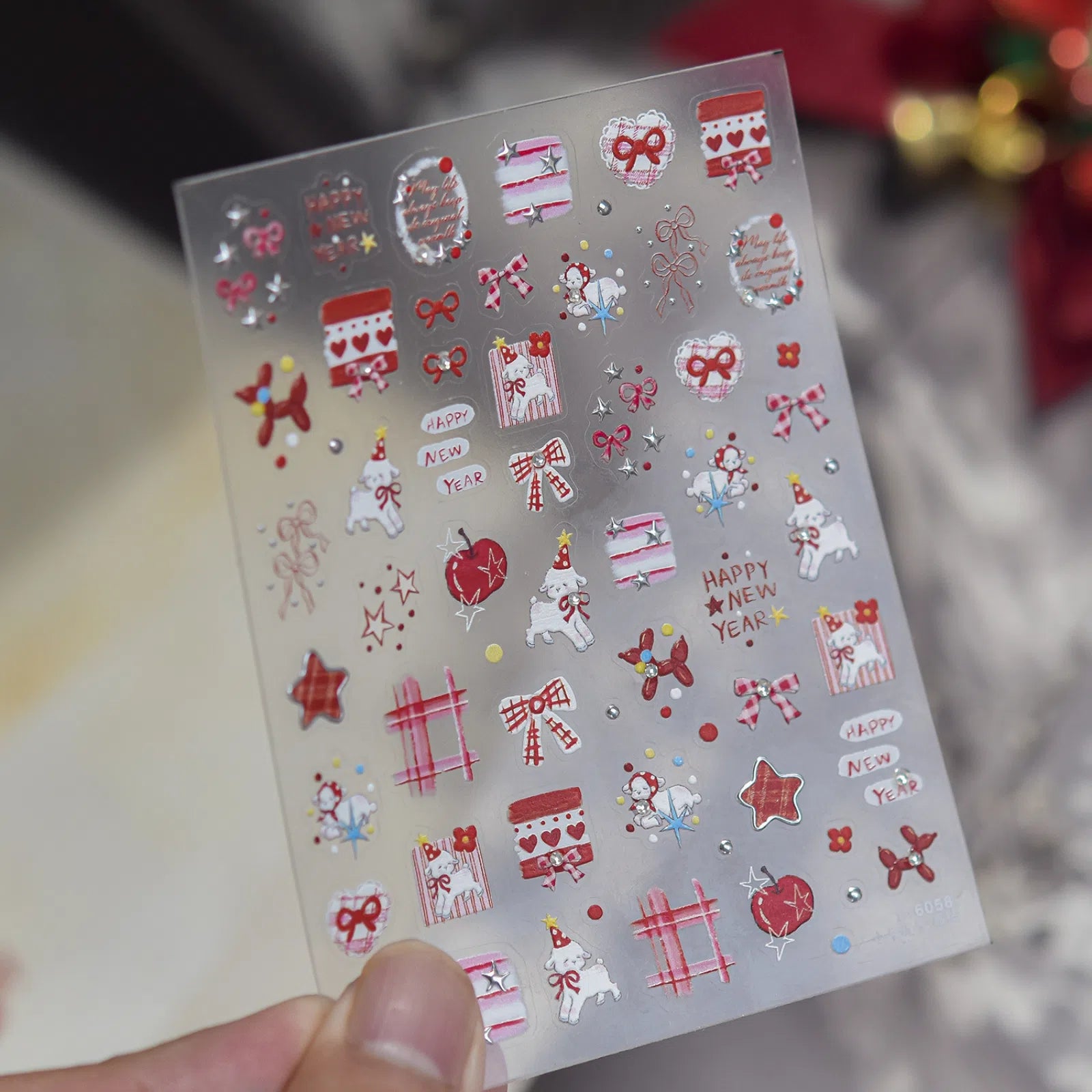 New Year Sheep Nail Stickers | Kawaii Nail Art Decals image