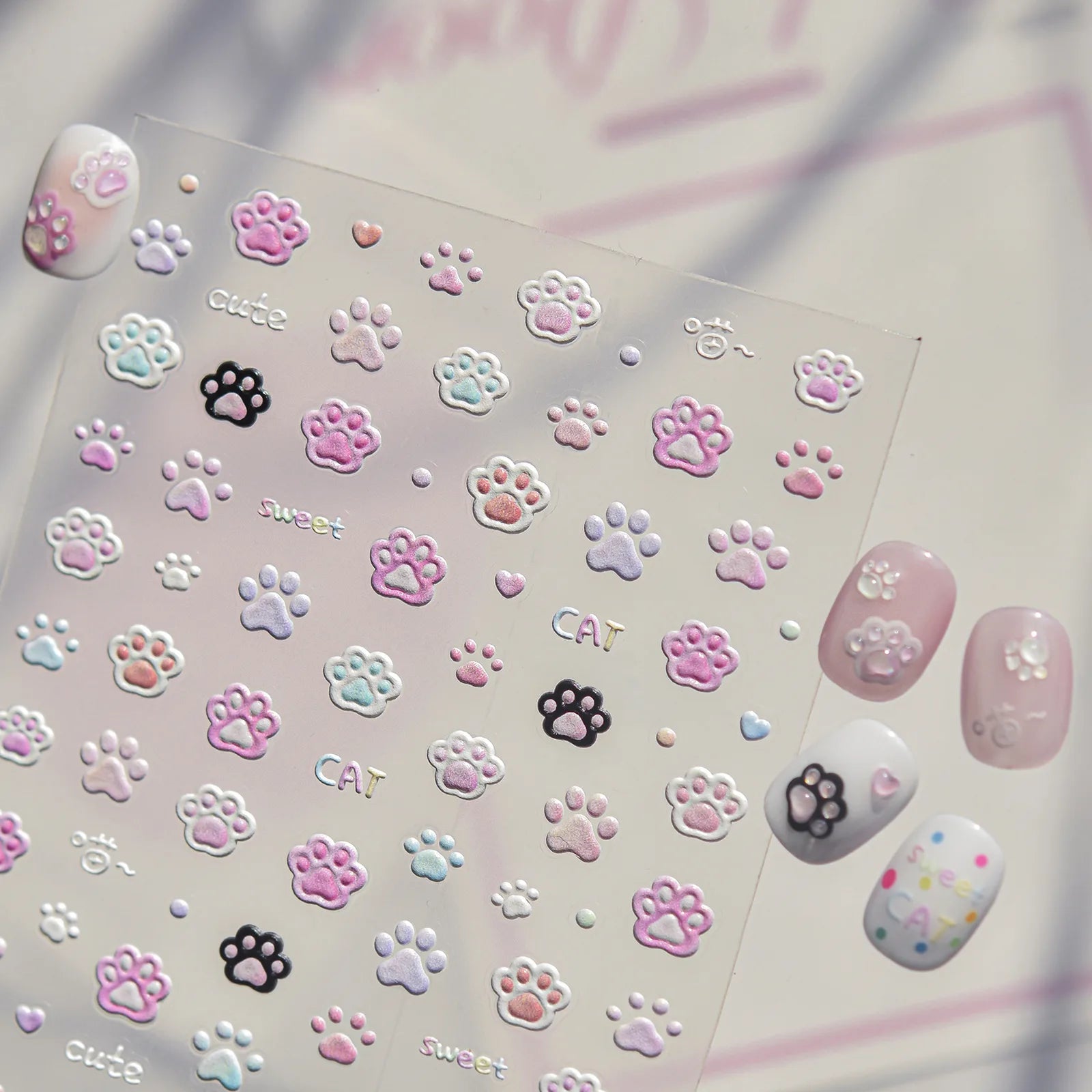 Pastel Flower Nail Stickers | Kawaii Floral Nail Art Decals - image 1