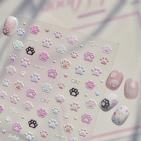 Pastel Flower Nail Stickers | Kawaii Floral Nail Art Decals - image 1
