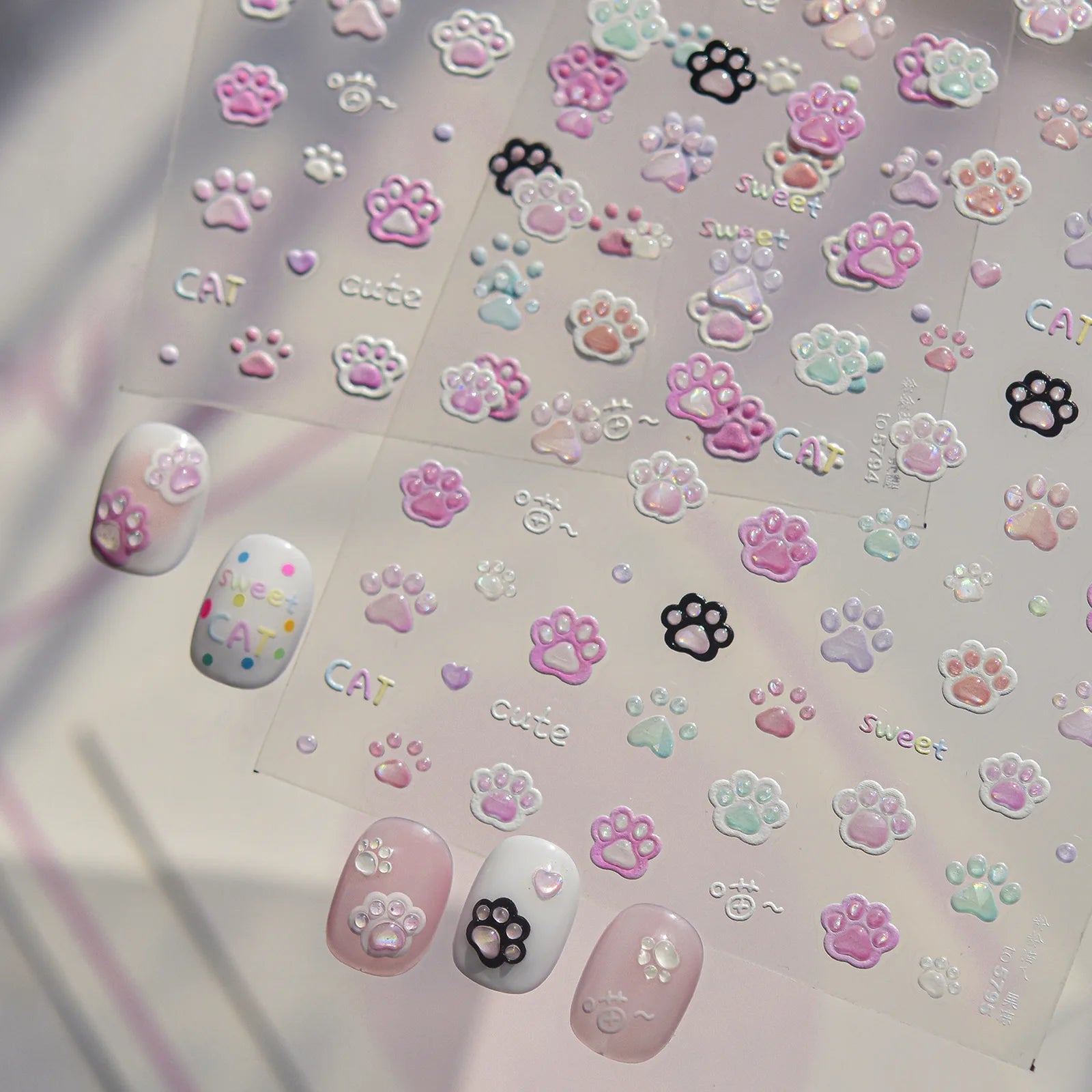 Pastel Flower Nail Stickers | Kawaii Floral Nail Art Decals - image 2