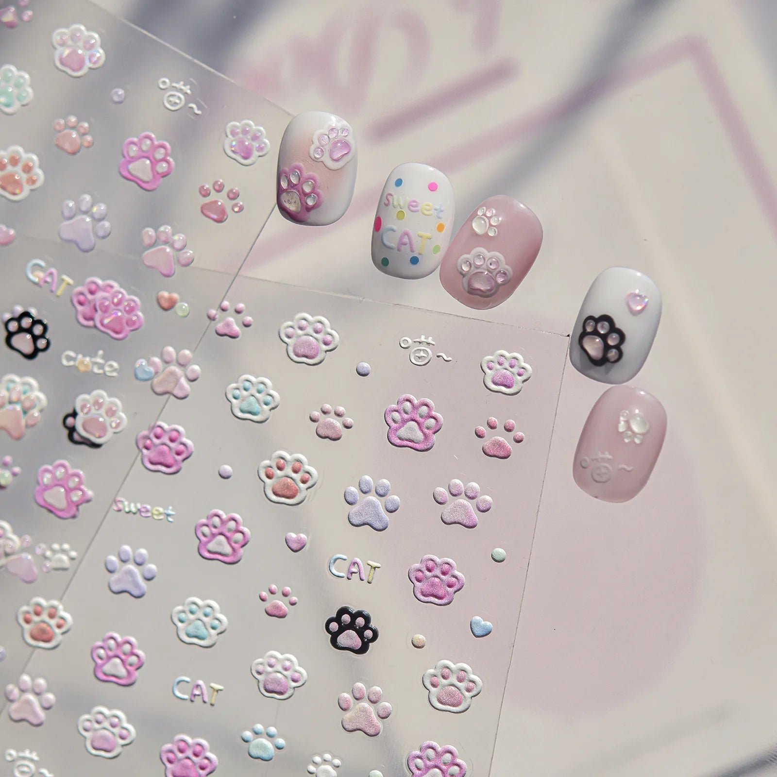 Pastel Flower Nail Stickers | Kawaii Floral Nail Art Decals - image 3