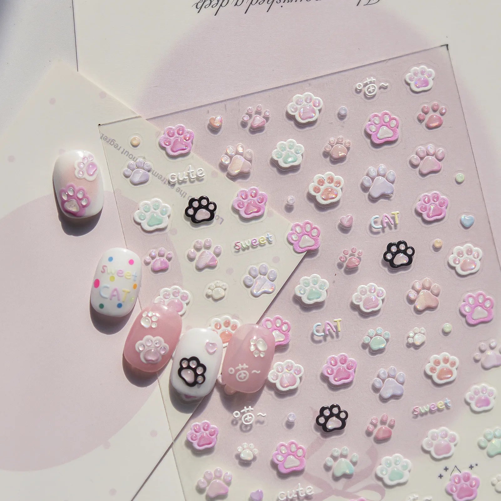 Pastel Flower Nail Stickers | Kawaii Floral Nail Art Decals - image 4