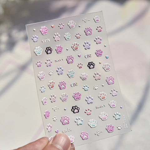 Pastel Flower Nail Stickers | Kawaii Floral Nail Art Decals - to5794 variant image