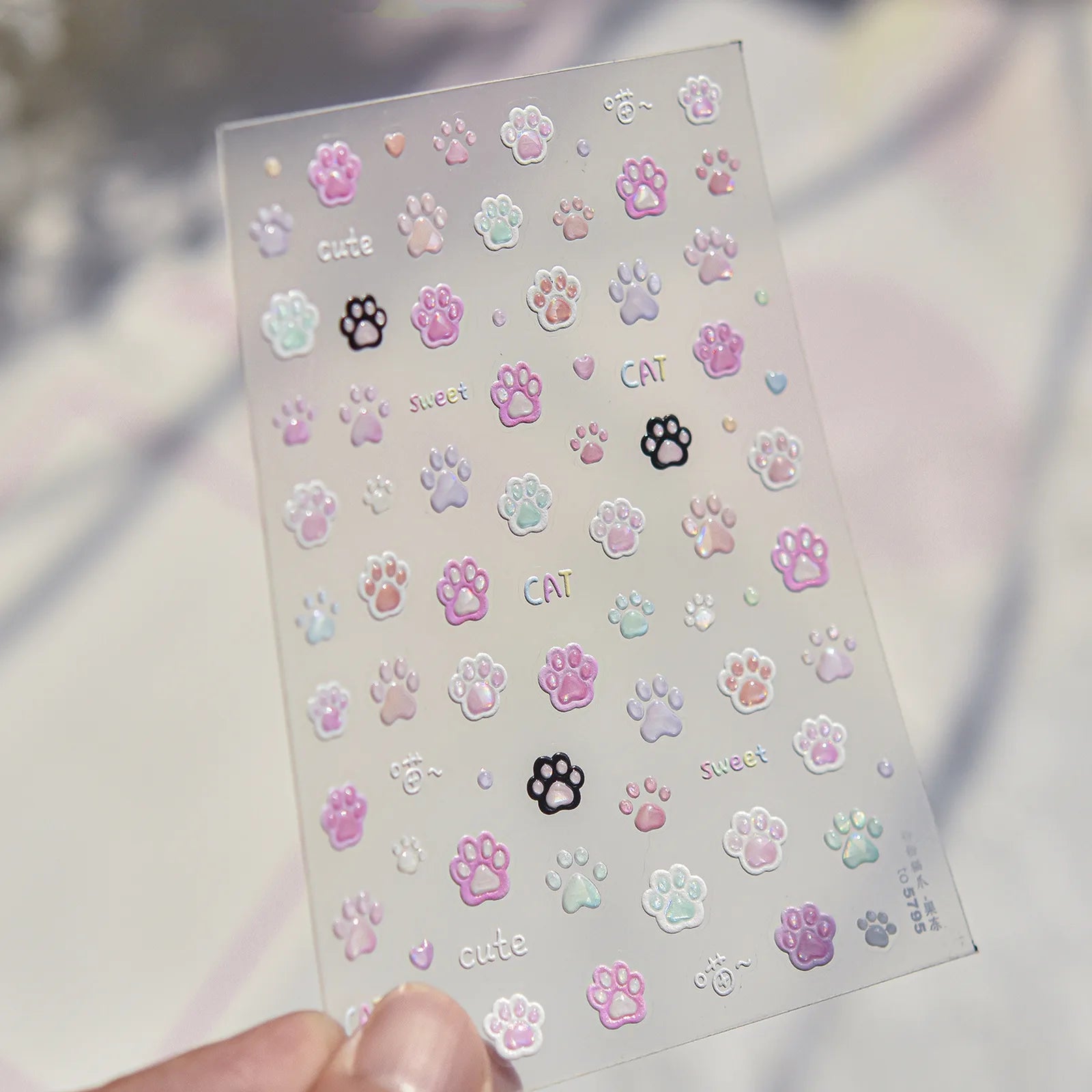 Pastel Flower Nail Stickers | Kawaii Floral Nail Art Decals - to5795 variant image