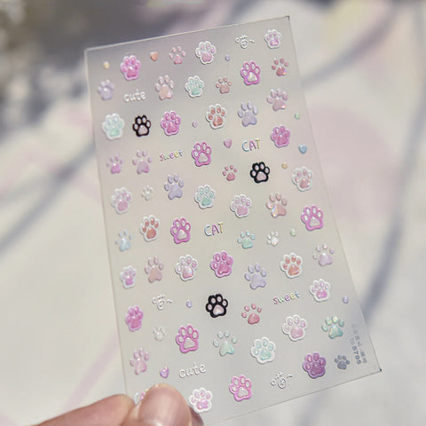 Pastel Flower Nail Stickers | Kawaii Floral Nail Art Decals - to5795 variant image