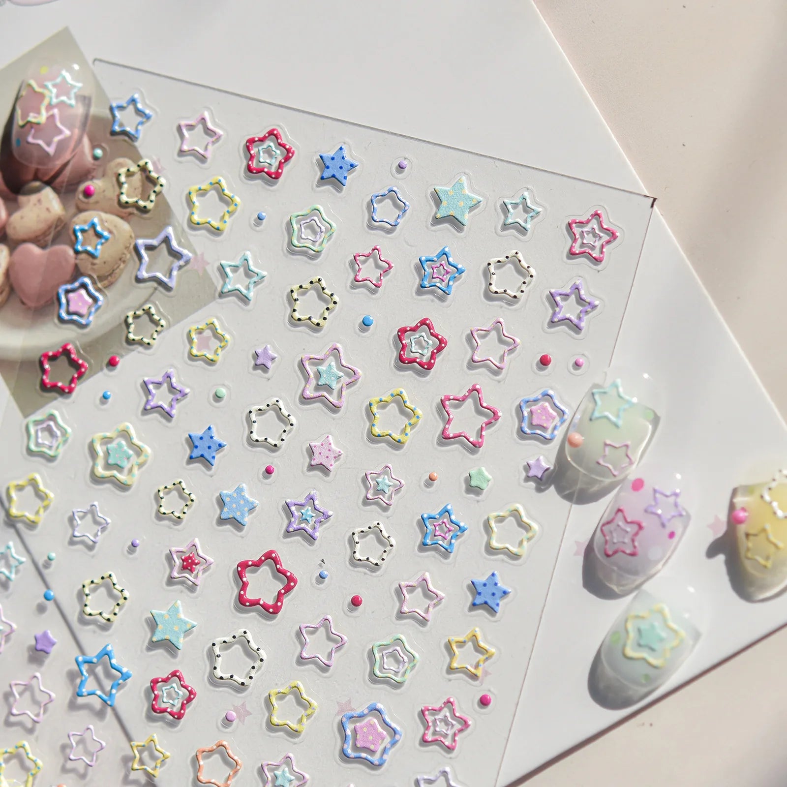 Pastel Star Nail Stickers | Kawaii Celestial Nail Art Decals - image 5