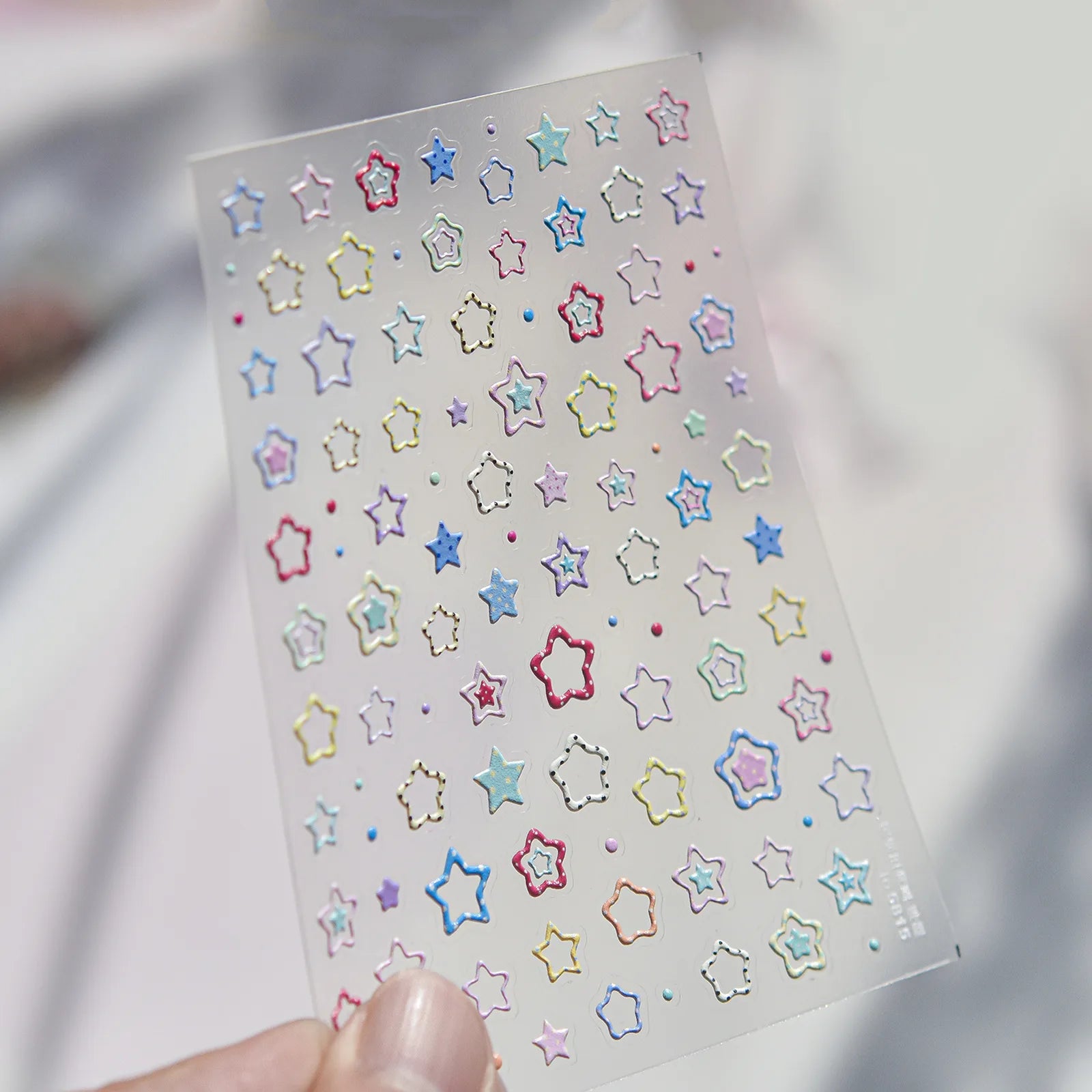 Pastel Star Nail Stickers | Kawaii Celestial Nail Art Decals - to5815 variant image