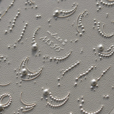 Pearl Moon French Nail Stickers | Elegant Rhinestone Nail Art Decals - image 4