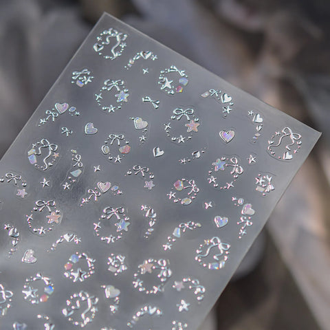 Pearl Moon Nail Stickers | Elegant Nail Art Decals image