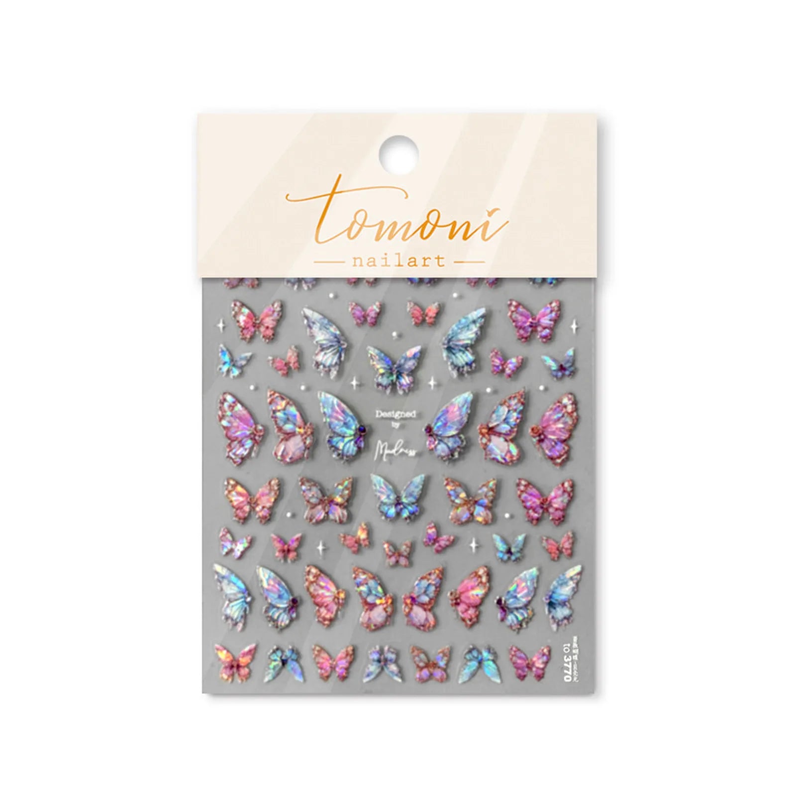 to3770 Pink Butterfly Nail Stickers variant image - Tomoni Nail Art