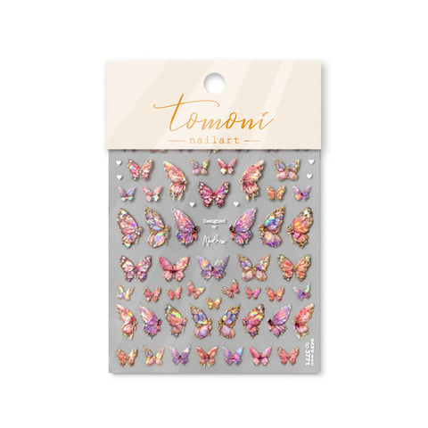 to3771 Pink Butterfly Nail Stickers variant image - Tomoni Nail Art