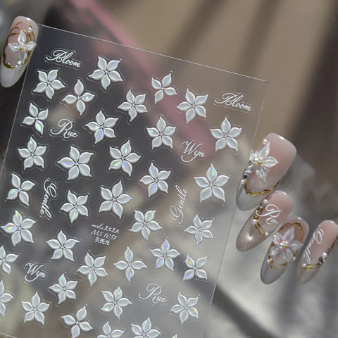 Pink Flower Nail Stickers | Soft Floral Nail Art Decals - image 5