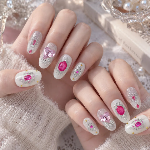 Pink Gem Nail Stickers - nail art product image 2