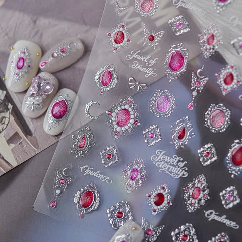 Pink Gem Nail Stickers - nail art product image 3