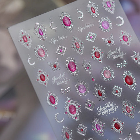 Pink Gem Nail Stickers - nail art product image 4