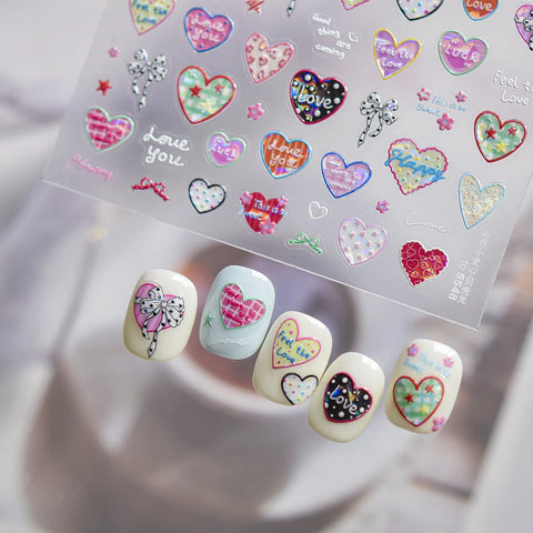 Pink Heart Nail Stickers | Sweet Coquette Nail Art Decals - image 5