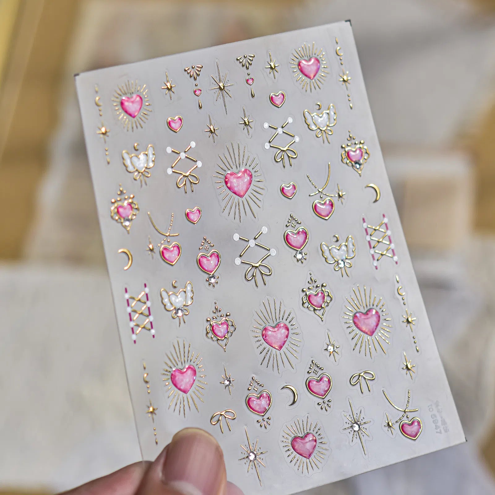 to5947 Pink Pearl Bow Nail Stickers variant image - Tomoni Nail Art
