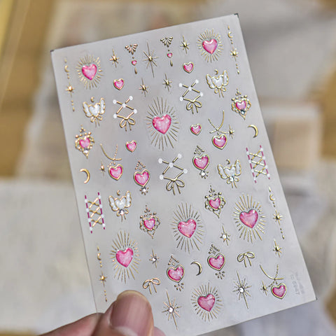 to5947 Pink Pearl Bow Nail Stickers variant image - Tomoni Nail Art