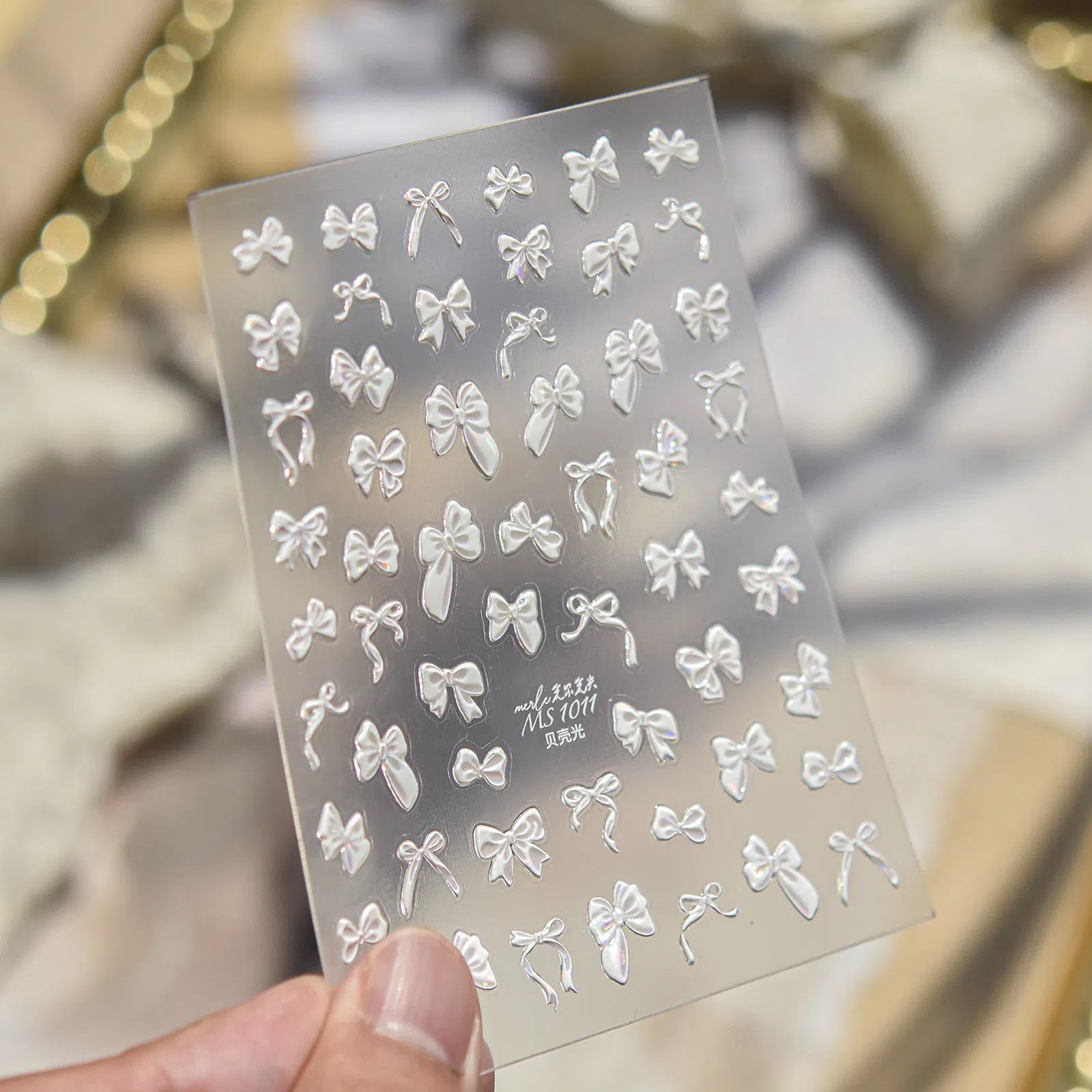 MS1011 Polka Dot Bow Nail Stickers variant image - Tomoni Nail Art