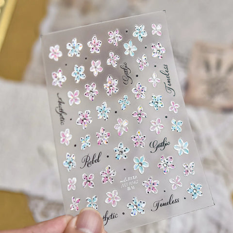 MS1042 Polka Dot Flower Nail Stickers variant image - Tomoni Nail Art