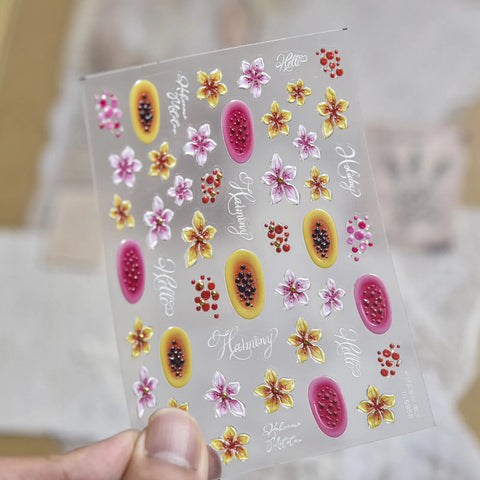 to5958 Polka Dot Flower Nail Stickers variant image - Tomoni Nail Art